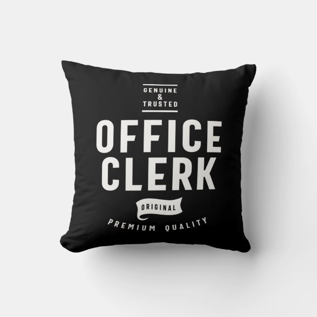 Office Clerk Job Title Gift Cushion (Front)