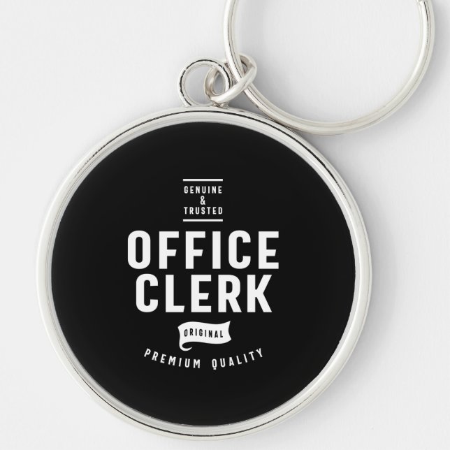 Office Clerk Job Title Gift Key Ring (Front)