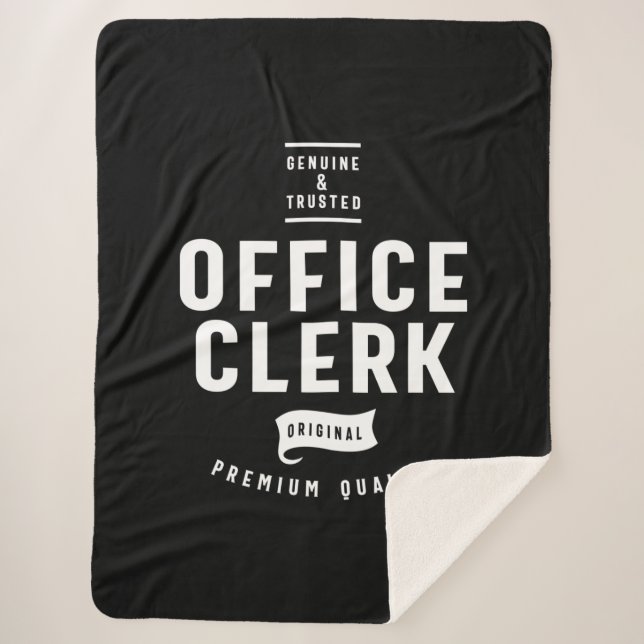 Office Clerk Job Title Gift Sherpa Blanket (Front)