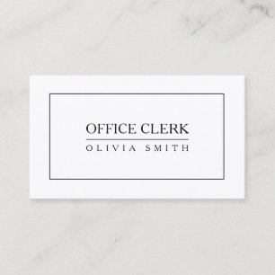 Office Clerk Professional Business Card