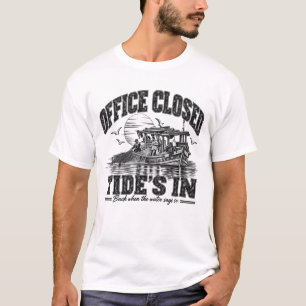 Office Closed Tide's In Black Ink T-Shirt