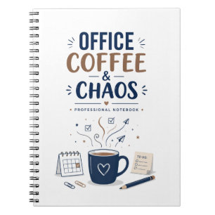 Office Coffee & Chaos Professional Notebook Journa