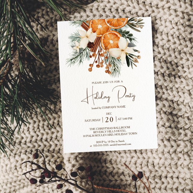 Office Company Christmas Holiday Party invitation (Office Company Christmas Holiday Party invitation template instant download rustic watercolor citrus)
