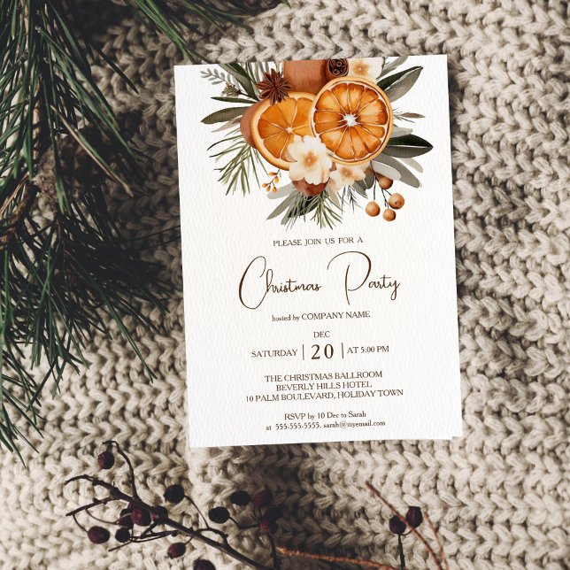 Office Company Christmas Holiday Party invitation (Office Company Christmas Holiday Party invitation template digital download rustic citrus witer art)
