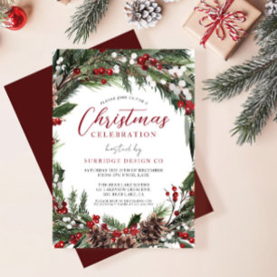 Office Corporate Christmas Party Celebration Invitation