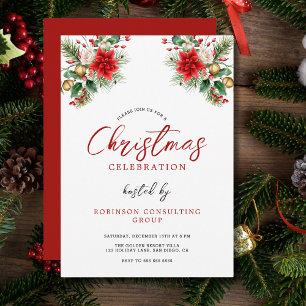 Office Corporate Christmas Party Celebration  Invitation