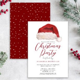Office Corporate Festive Santa Christmas Party  Invitation