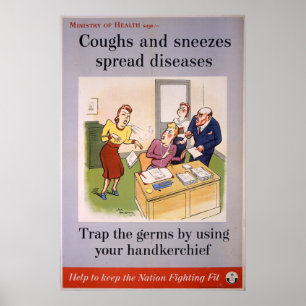 Office, Coughs and Sneezes spread diseases Poster