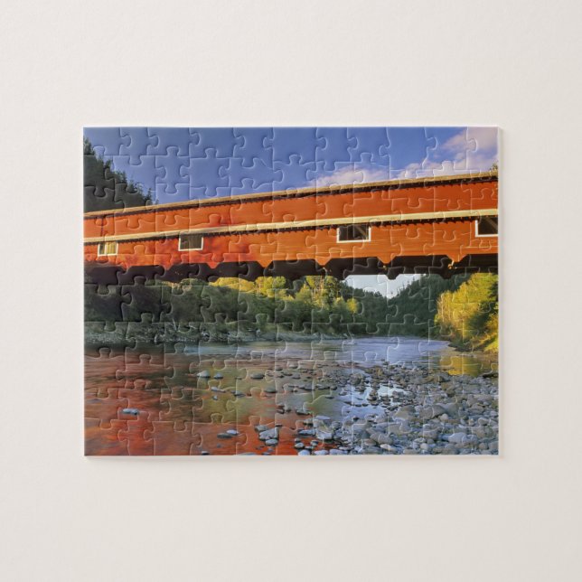 Office Covered Bridge the longest in Oregon at 2 Jigsaw Puzzle (Horizontal)