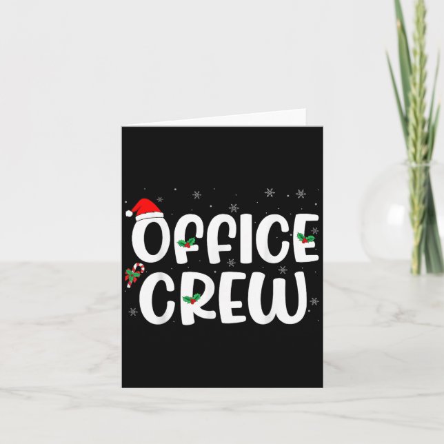 Office Crew - Christmas Santa Hat Front Office Squ Card (Front)