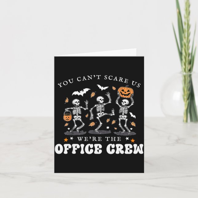 Office Crew Skeleton Dancing Halloween School Secr Card (Front)