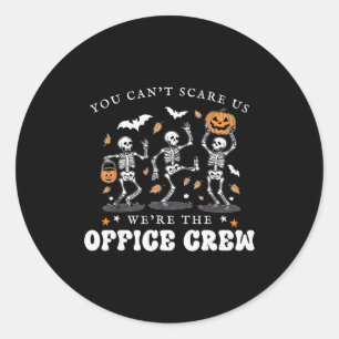 Office Crew Skeleton Dancing Halloween School Secr Classic Round Sticker