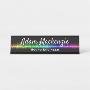 Office Desk Signs Rainbow Black Name Plate Sign