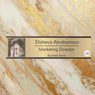 Office Door Name Plate Sign - Gold Photo Picture