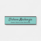 Office Door Name Plate Sign - Teal and Black