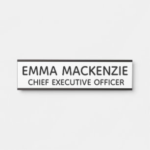 Office Door Sign White Name Plate