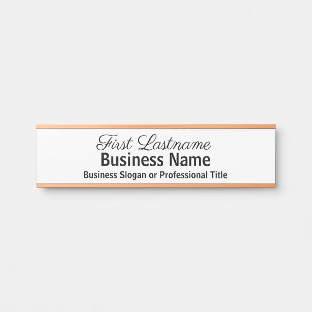 Office Door Signs Classic Modern Rose Gold Sign (Front)