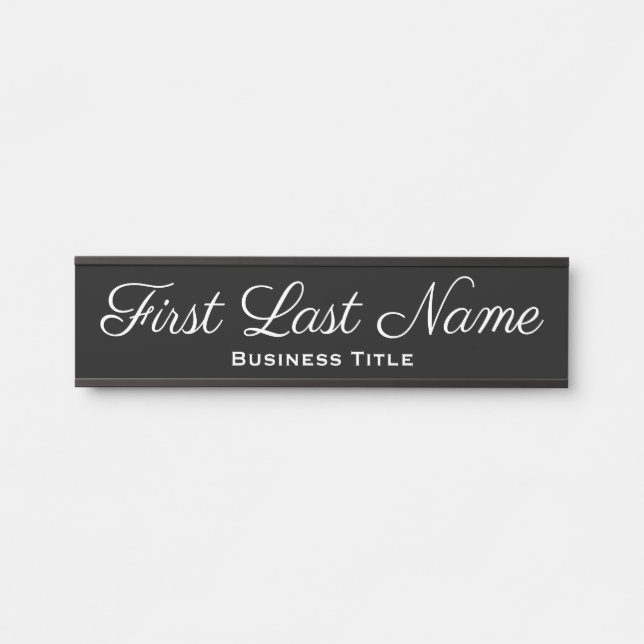 Office Door Signs Simple Modern Black Sign (Front)