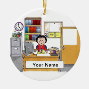 Office - Female Ceramic Tree Decoration