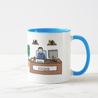 Office Foodie - personalised cartoon mug