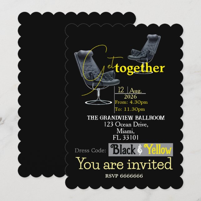 Office get together  invitation (Front/Back)