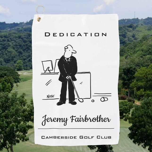 Office Golfer -  Funny Golf Cartoon Towel (Creator Uploaded)