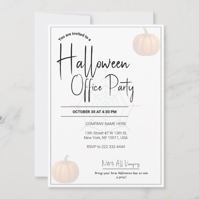 Office Halloween Invitations & Invitation Template (Front)