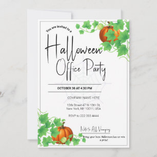 Office Halloween Invitations White Card