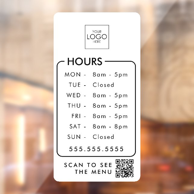 Office Hours With Your Logo QR Code Store Custom (Sheet 2)