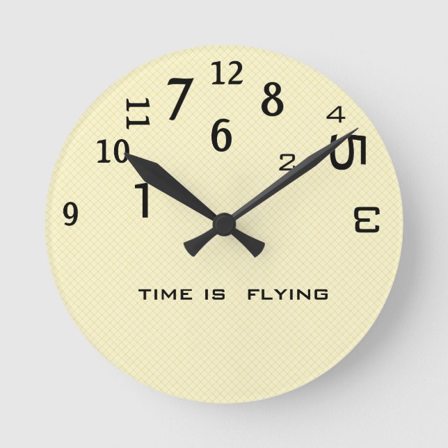 Office Humour Backwards Time Round Clock (Front)