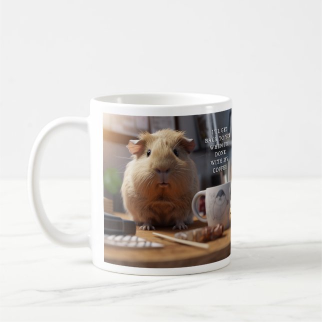 Office Humour Guinea Pig Coffee Break Coffee Mug (Left)