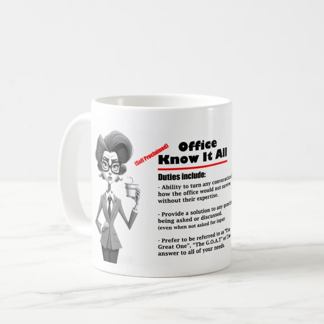 Office Humour Know It All Coffee Mug 2 (Front Left)