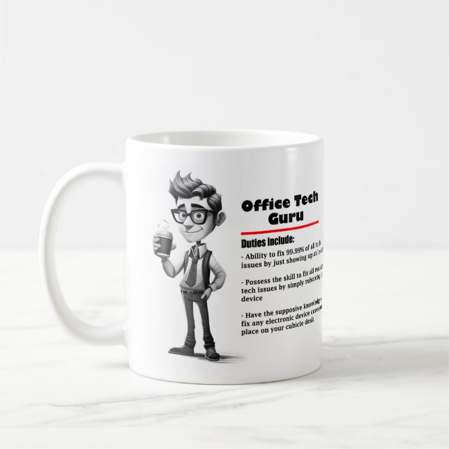 Office Humour Tech Guru Coffee Mug 2 (Left)