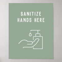Office Hygiene Sanitize Your Hands Here Poster