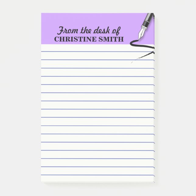 Office organiser PURPLE Post-it® note PERSONALIZE (Front)