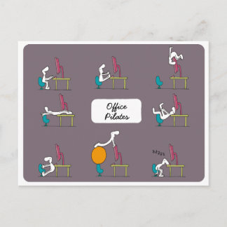 Office Pilates postcard, brown Postcard
