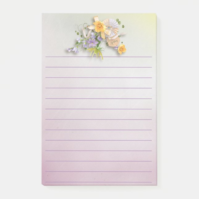 Office - Pretty Spring Florals Post-it Notes (Front)