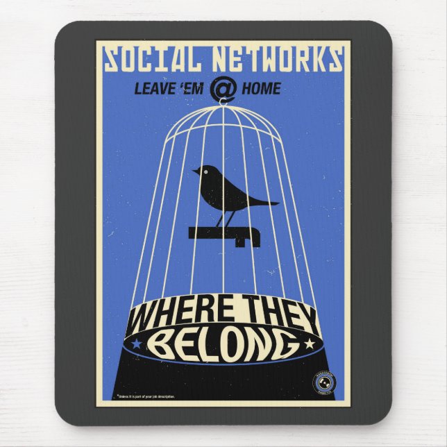 Office Propaganda: Social Network (blue) Mouse Pad (Front)