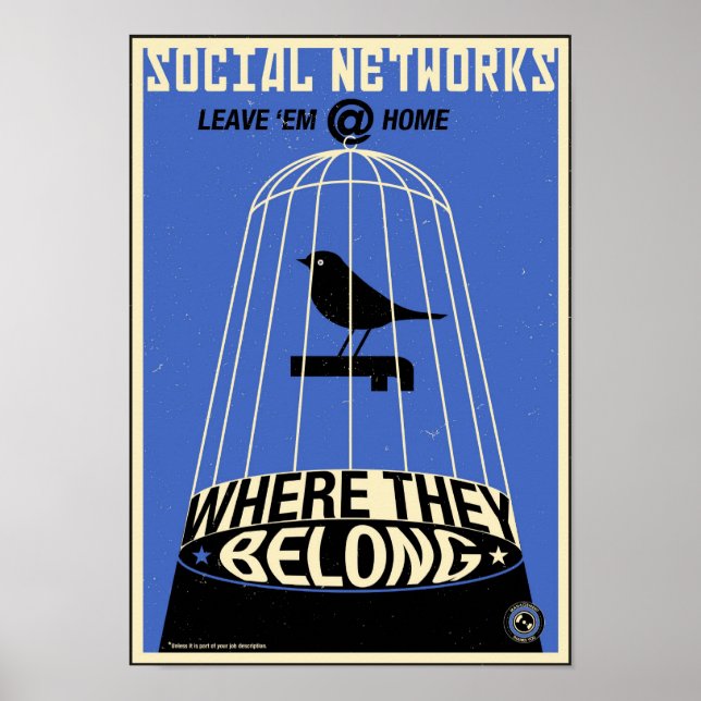 Office Propaganda: Social Network (blue) Poster (Front)