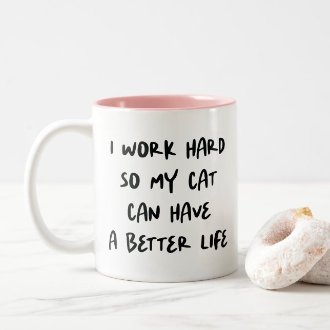 Office Quote Funny Two-Tone Coffee Mug (With Donut)