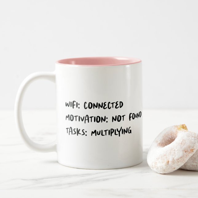 Office Quote Funny Two-Tone Coffee Mug (With Donut)
