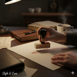 Office Ready Received With Date Custom Wooden Rubber Stamp
