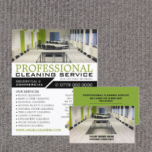Office Setting, Cleaning Service Business Card