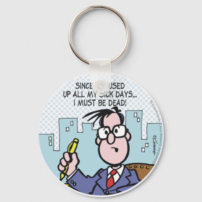 Office Sick Days Key Ring (Front)
