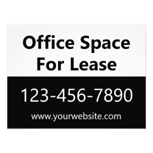 Office Space For Lease Phone Website Black & White Photo Print