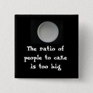 office space: Ratio of people to cake 15 Cm Square Badge