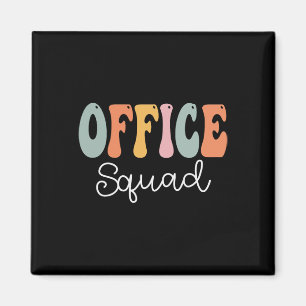 Office Squad Retro Groovy Vintage Happy First Day Magnet