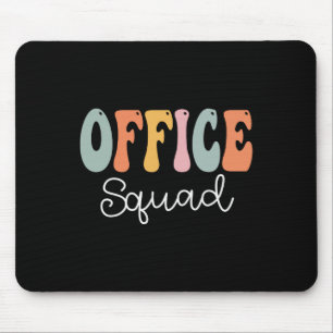 Office Squad Retro Groovy Vintage Happy First Day Mouse Pad