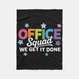 Office Squad We Get It Done Colourful Workplace Te Fleece Blanket