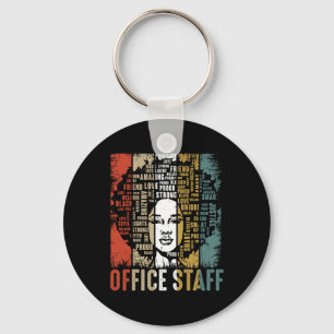 Office Staff Afro African American Women Black His Key Ring